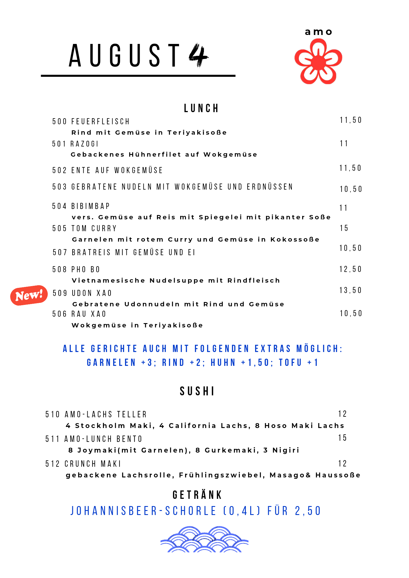 Mittagstisch Menu